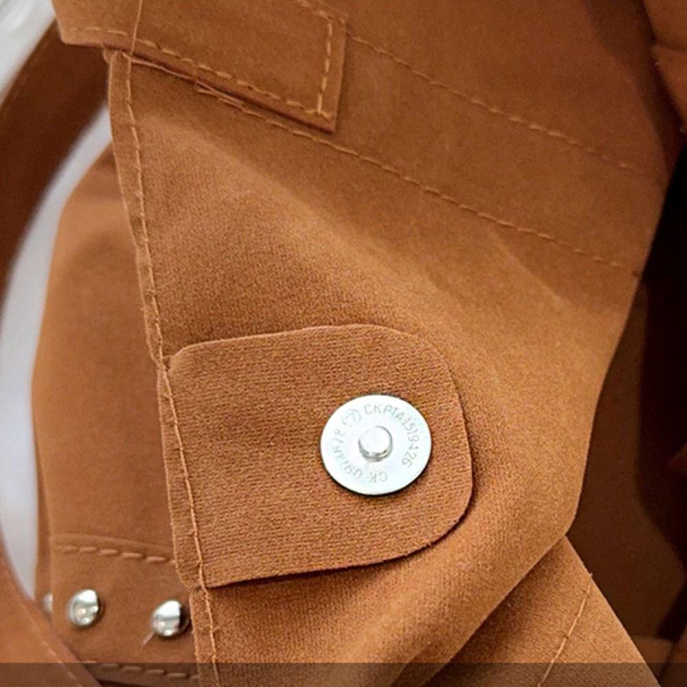 Solid Color Suede Leather Shoulder Bag PU Leather Matte PU Handbag Suede Rivet Tote Bag Outdoor