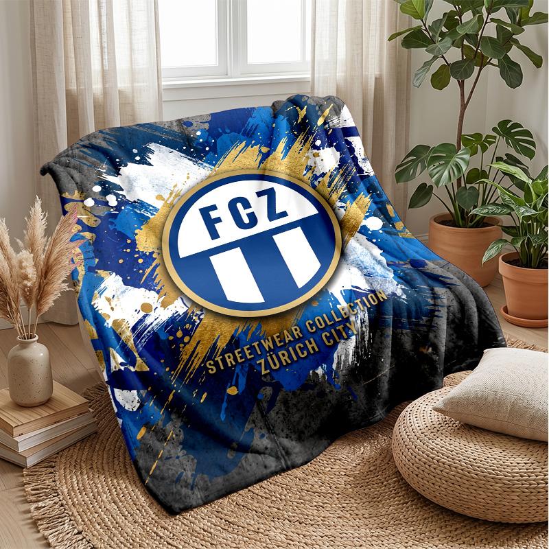 FC Zürich Soft Flannel Fleece Blanket Lightweight Cozy Warm Throw Blanket For Sofa Bed Home Decor