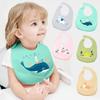 Newborn Infant Baby Boys Girls Cartton Silicone Waterproof Bib Feeding