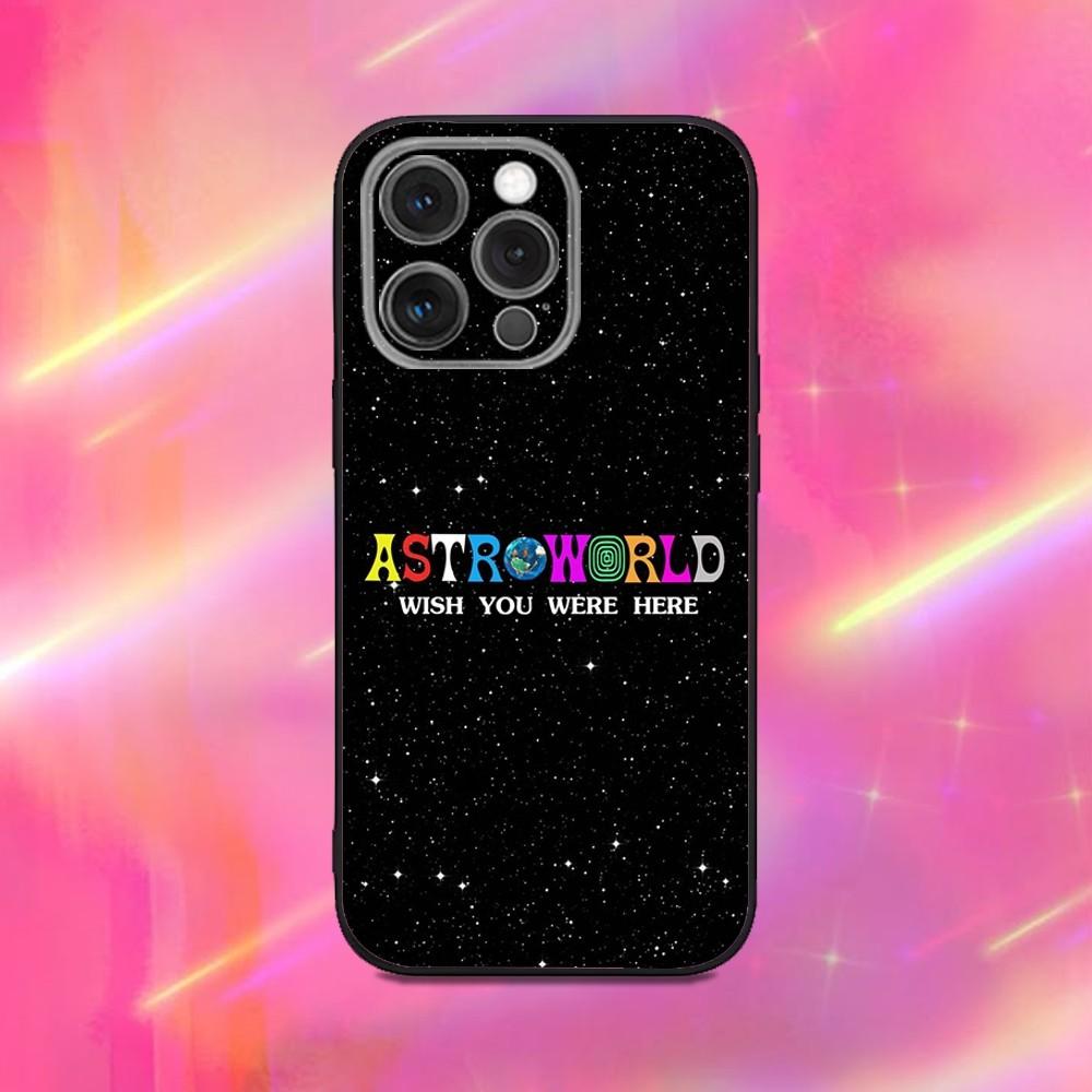 Rapper T-Travis S-Scott Phone Case For iPhone 16,15,14,13,12,11,Pro,Max,Plus,X,XS,XR,SE,8,7,Mini,Soft Silicone Black Case