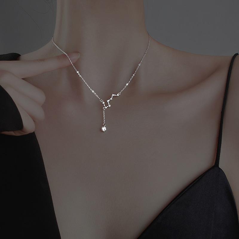 S925 sterling silver Big Dipper necklace ins light luxury cold wind niche sweater chain Valentine's Day gift