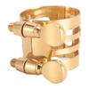 Soprano Saxophone Ligature Brass Sax Mouthpiece Ligature with Adjustable Screws Gold