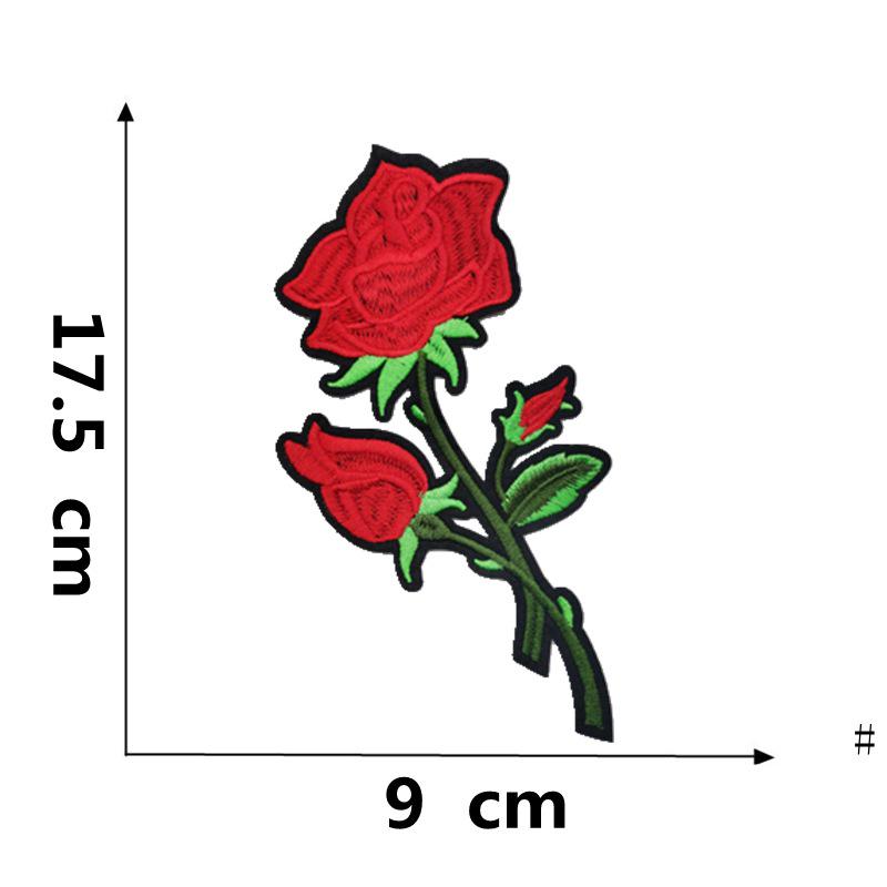 Вышитая термоаппликация из ткани «Роза и цвет сливы» для украшения одежды