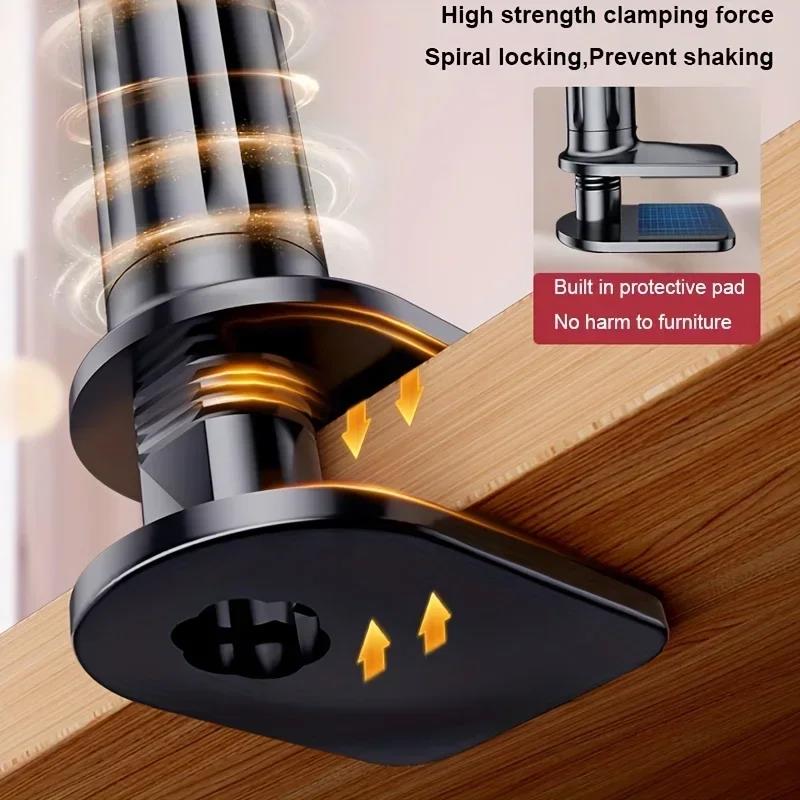 Phone Clip On Stand Holder with Grip Flexible Long Arm Gooseneck Tablet Lazy Bracket Mount Clamp for iPad Pro Support 4-11 Inch