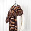 2024 Autumn/Winter New Printed Cashmere Like Long Scarf Shawl Women'S Warm Scarf Shawl Thickened With Velvet