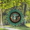 Western Skull Wind Spinner 3D Kinetic Metal Hanging Decor for Garden Yard Indoor 360 Rotating Hook Dynamic Art Sculpture Unique Gift for Men Women