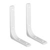 Homeme L-Shaped Shelf Brackets, Stainless Steel, 25-75kg Weight Capacity, 2-Piece Set, Wall-Mounted Shelf Support Brackets with Screws, White, 40cm