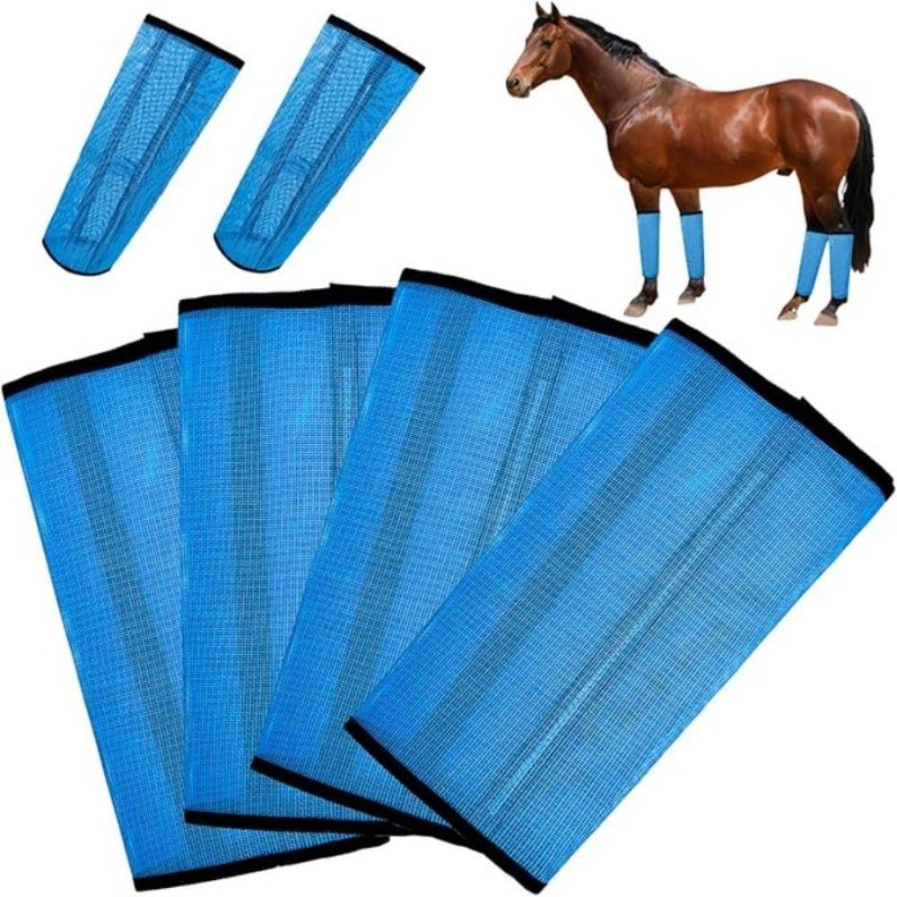 4pcs Adjustable Fly Boots for Horses Stay Up Not Sag Horse Leggings for Preventing Flies