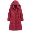 Elegant Middle Age Woman Winter Coats Hooded Casual Thick Warm Long Parkas Women's Jackets