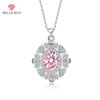 Flower Shaped Zircon Pendant Necklace Multiple Colour Fashion Wedding Engagement Jewelry