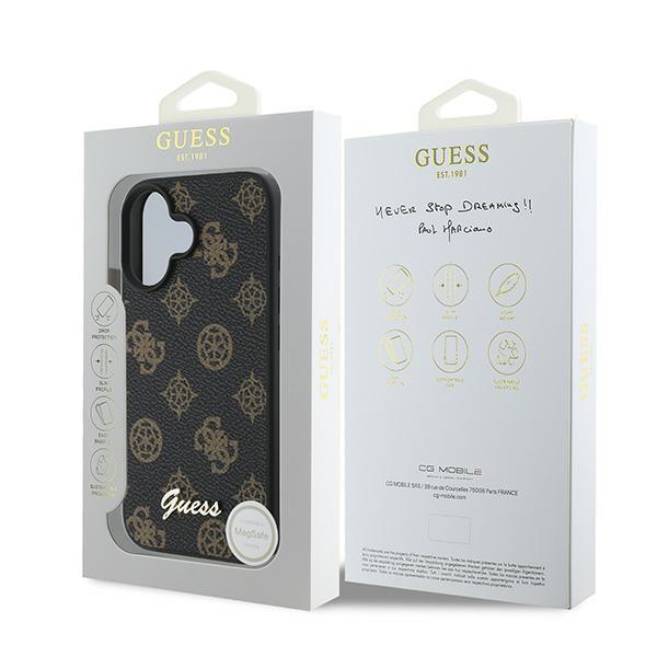 Guess Guhmp16Mpgpysk Iphone 16 Plus 6.7 Czarny/Black Hardcase Pu Peony Script Magsafe