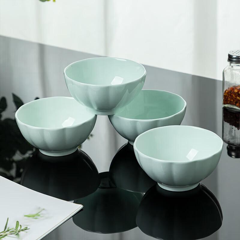 Jingpin Celadon Ceramic 4.5-inch Bowl Set (10-Piece)