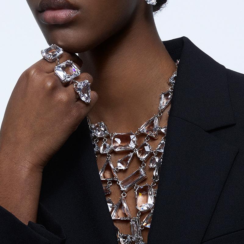 Swarovski Коктейльное кольцо Mesmera Оверсайз Кристалл Личность Родированное кольцо Женские кольца 5600858