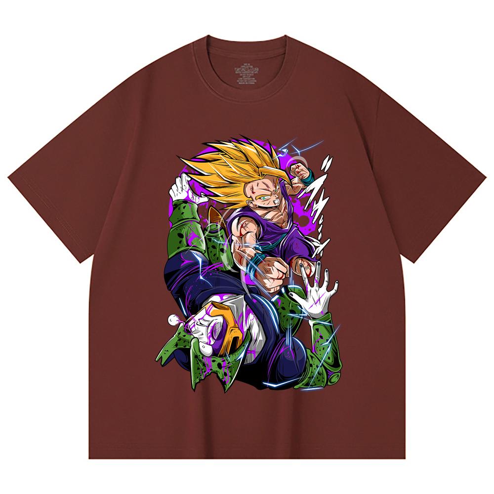 230 г/м² 100% хлопок Dragon Ball V30 Гохан Селл Принт Унисекс Тяжелая Хлопковая Футболка