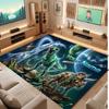 Dinosaur Theme Soft Crystal Velvet Rug Custom Name & Text Print Non Slip Floor Rug for Bedroom Living Room