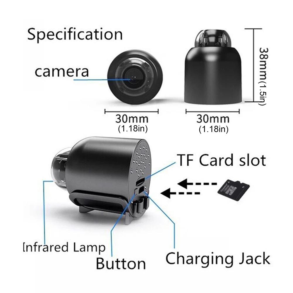 Мини IP-камера HD 720P/1080P с широким углом обзора 140°, камера видеонаблюдения, портативная беспроводная видеокамера для дома, офиса, магазина, склада