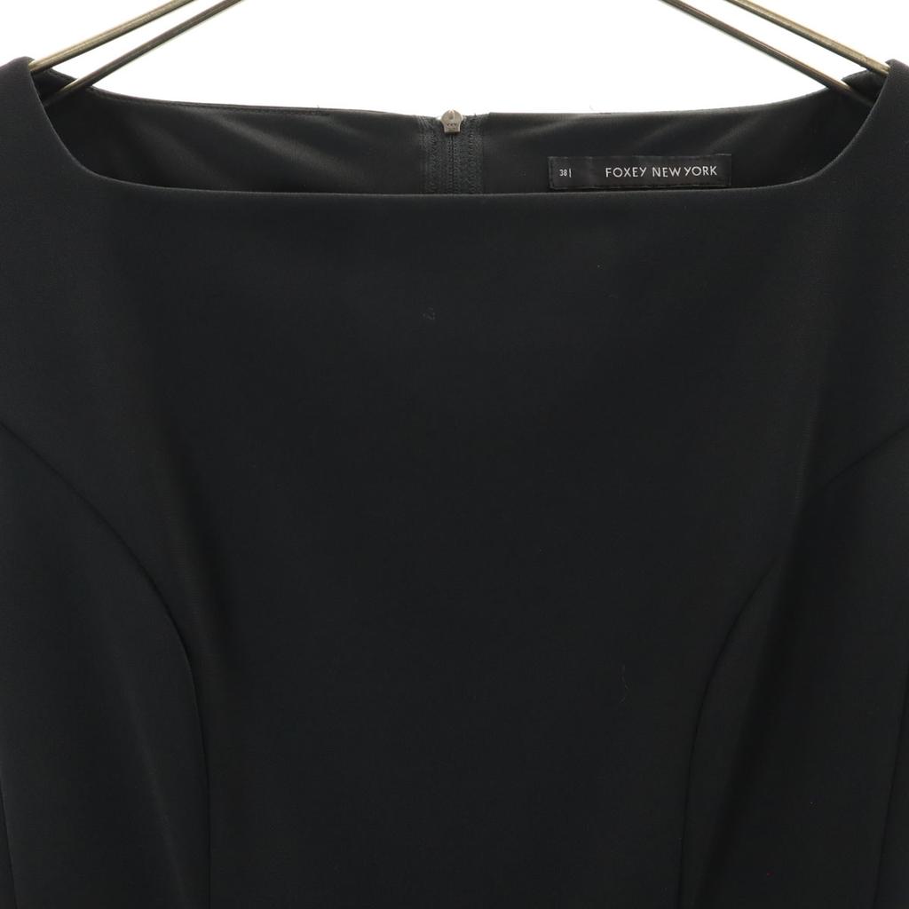 FOXEY NEW YORK made in Japan No sleeve Square neck one piece 38 black Women Used