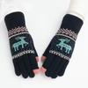 Half-finger Flip Gloves Winter Wool Knitted Gloves Touch Screen Thickened Warm and Cold-proof Student Riding Female Winter Fingers
