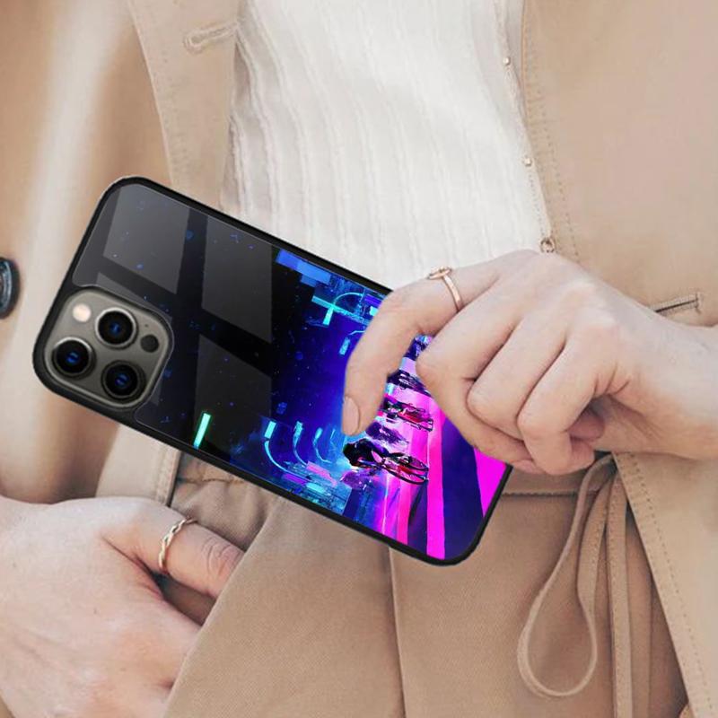 Road Bike Neon City Retro 1980 Magnetic Phone Case For APPLE iPhone 17 Air 16 14 13 12 Pro Max 15 Plus Wireless MagSafe Cover