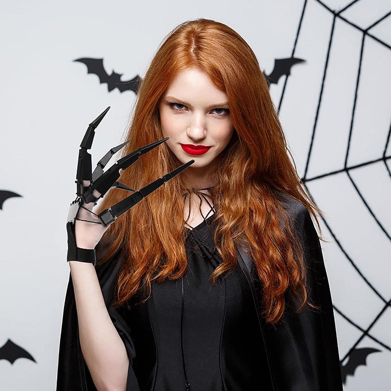 1 шт./пара, шарнирные пальцы на Хэллоуин, страшные поддельные пальцы, скелет, рука, косплей, перчатки на палец, ужас, призрак, коготь, реквизит, декор для вечеринки