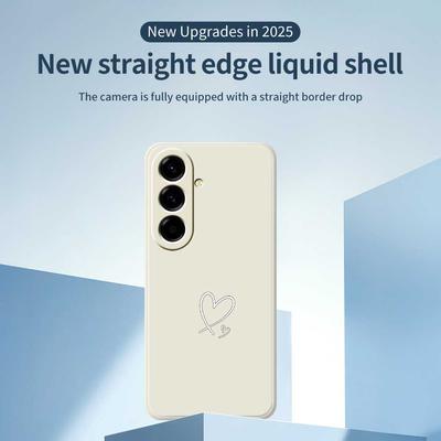 Чехол для Samsung Galaxy A56 5G Белый с принтом 'Любовь', Прямые края, ТПУ задняя крышка для телефона