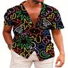 Летняя мужская быстросохнущая рубашка с короткими рукавами и 3D-цифровой печатью, модный топ для игр на свежем воздухе и отдыха