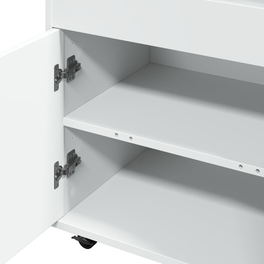 Vidaxl Wózek Barowy, Biały, 60X39,5X89 Cm, Materiał Drewnopochodny