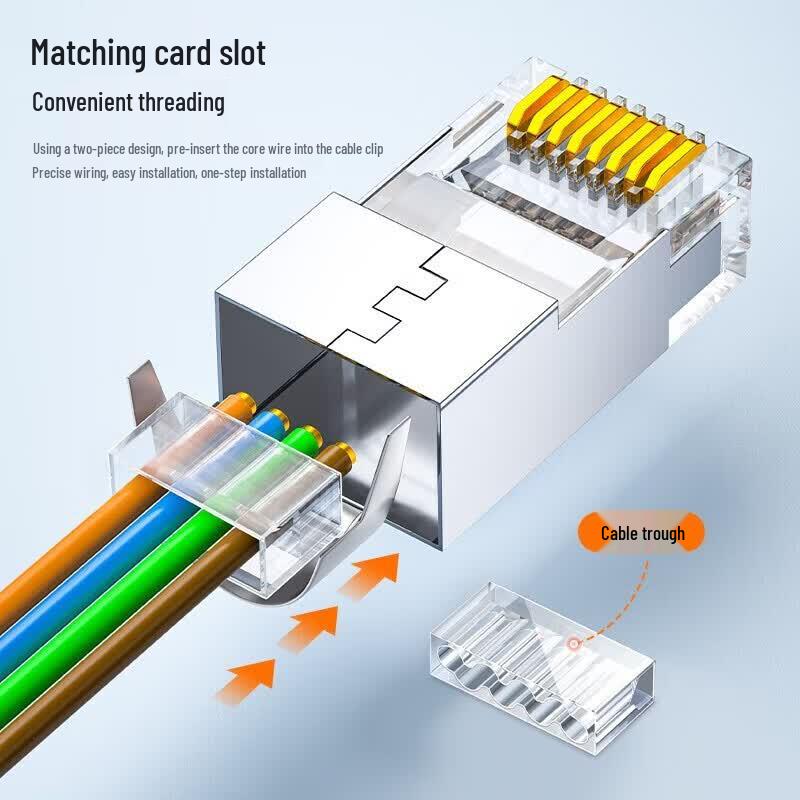 SAMZHE Экранированные RJ45 коннекторы Cat6A (10-Pack)