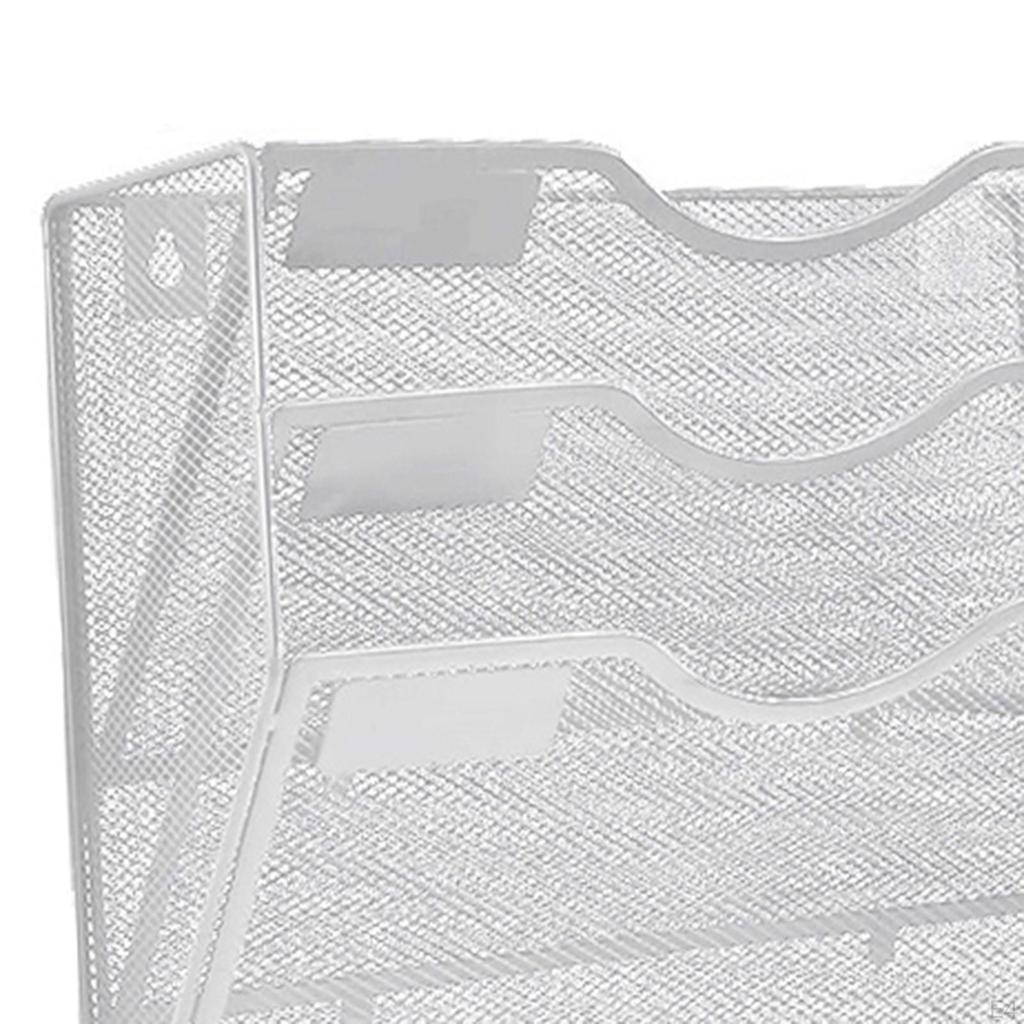 Сетчатый держатель для файлов для настенного крепления, органайзер для книжной полки с 3 ярусами для журналов и газет