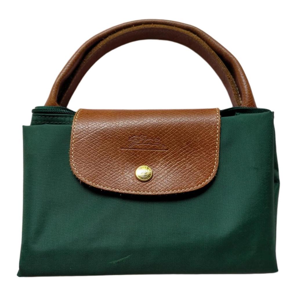Longchamp Складная холщовая сумка-пельмень Женские сумки Британско-зеленая 1621089P95