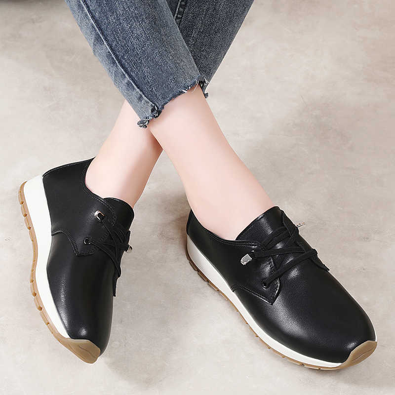 Fashion Legitimate Leather Platformed Tenis Running Loafers Kawaii Shoes Sneakers Shoes Women White Sport Brand Name Krasovka