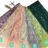 1 ярд разноцветная сетчатая ткань с вышивкой пайетками и бусинами для летних рубашек, свадебных платьев, костюмов