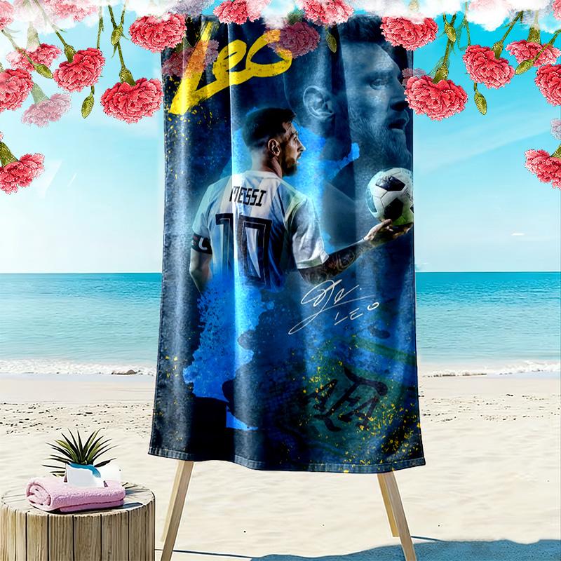 Lionel Messi: Legend Field beach towel Beach towel for vacation photos soft swim quick-drying swim towel Outdoor pool towel Comfort