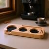 Деревянная основа для темпера Solid Wood Доска для хранения эспрессо Держатель для темпера Доска Полированная отделка Станция держателя портафильтра