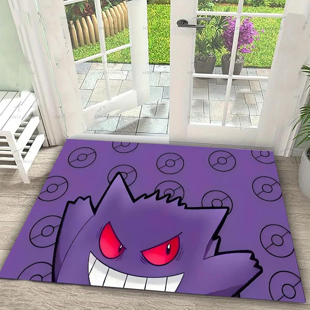 Коврик для двери с принтом Pokemon Пикачу Генгар, противоскользящий ковер для гостиной, спальни, дивана, ковер для пола для детей, декор