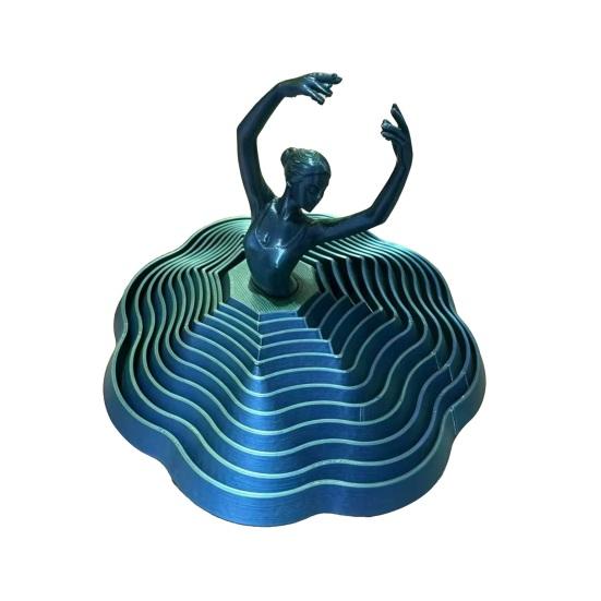 Вращающаяся балерина из 3D-печати, игрушка-спиннер, танцовщица балета, кинетическая настольная игрушка, расширенная сенсорная игрушка для снятия стресса для дома и офиса