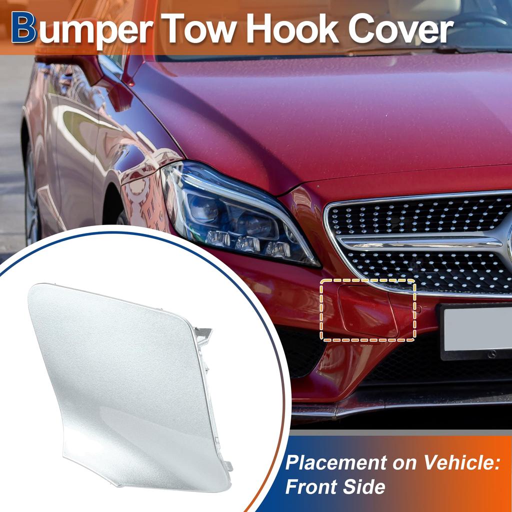 ACROPIX Передний буксировочный крюк бампера Diamond для Mercedes и Benz CLS W218 CLS550 Часть 1 шт. Крышка, Серебристый, 2015-2018, Номер A2188850626,