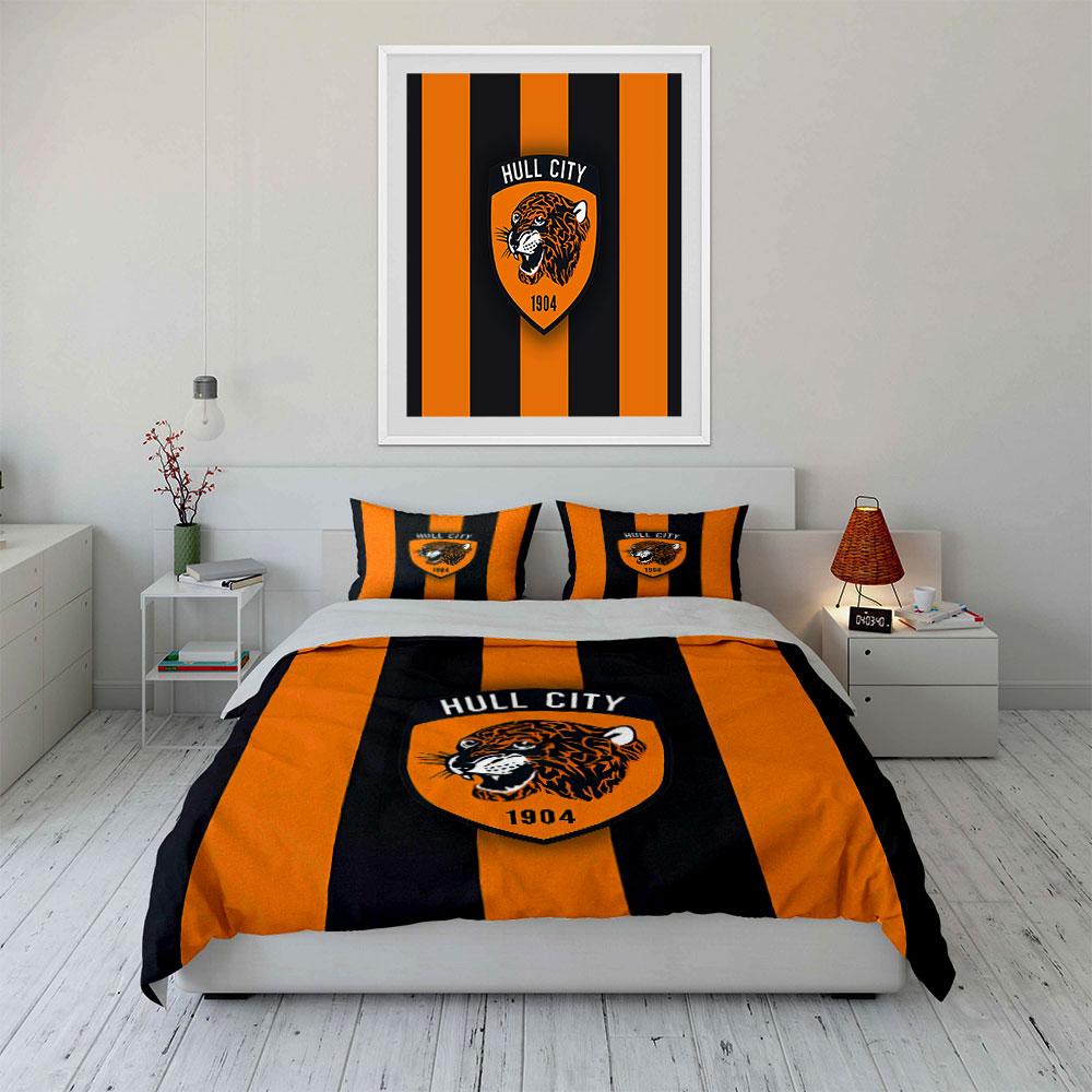 Orange Tiger Stripe Design Bedding Duvet Cover Set Duvet Cover Pillowcases (1*Duvet Cover 2*Pillowcases, without duvet insert)