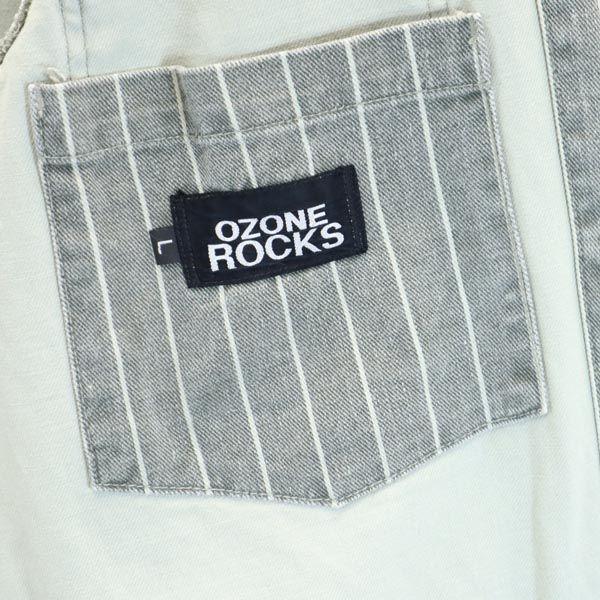 OZONE ROCKS сделано в Японии полосатая джинсовая куртка L серая мужская б/у
