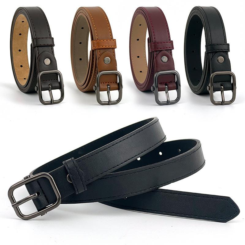 Minimalist Ladies Leather Waist Belt With Alloy Pin Buckle For Office And Daily Use