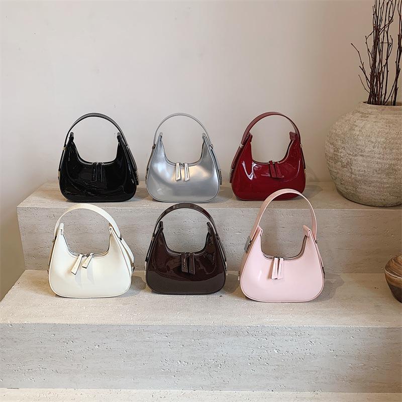 Нишевая дизайнерская сумка из лакированной кожи женская новая весенняя модная универсальная сумка через плечо сумка под мышкой