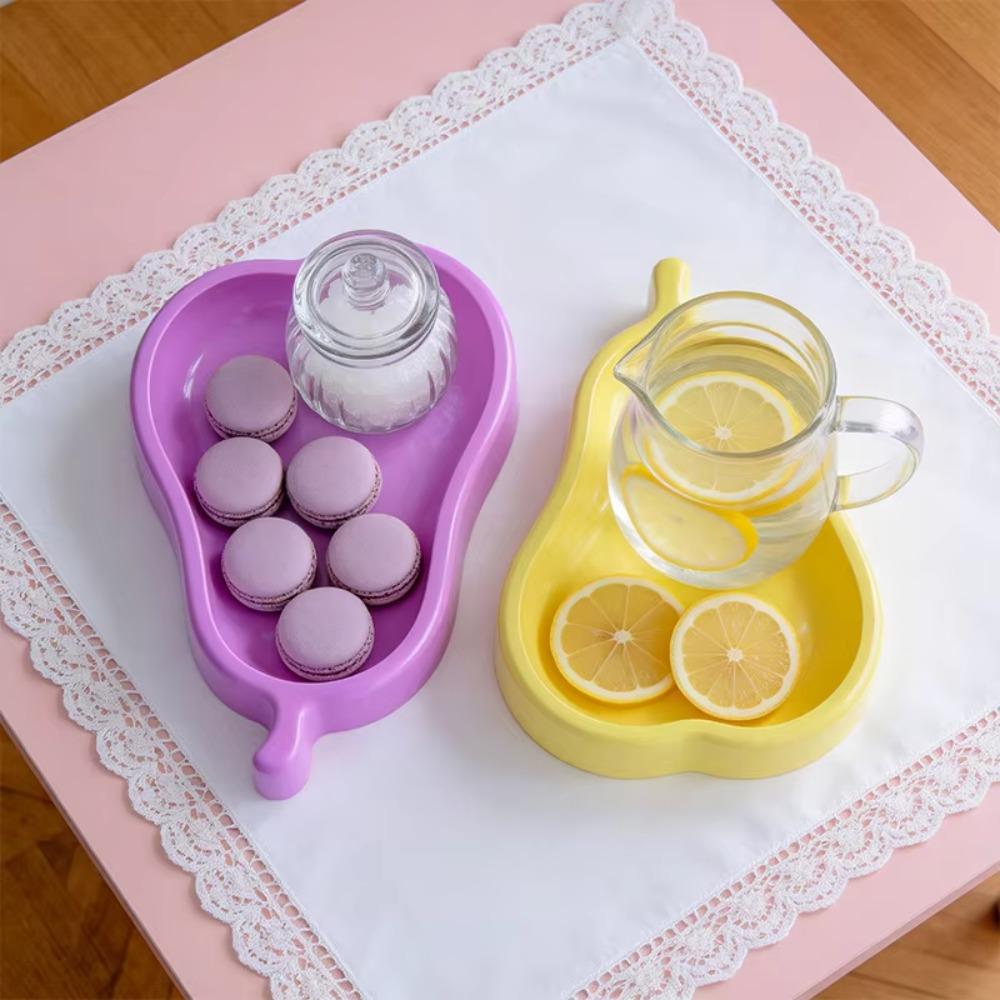 Fruit-Shaped Silicone Storage Tray Apple Pear Shape Fruit Dish Mold Jewelry Tray