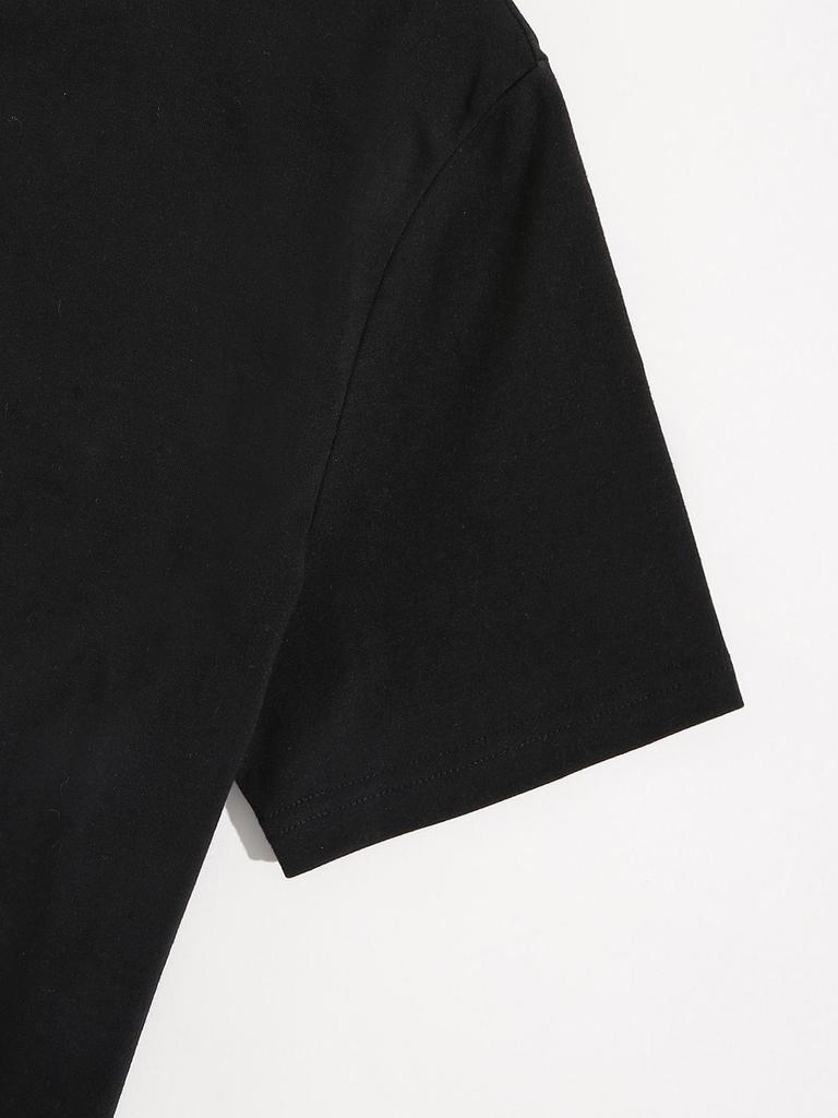 Женская футболка из чистого хлопка с принтом смайлика, с коротким рукавом и круглым вырезом - Европейский и американский стиль