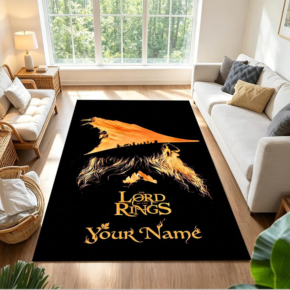 Lord Rings Customized Name Floor Mat Perfect for Dormitory Outdoor Dining Room Decorate room Antislip Carpet Anime Office Decor