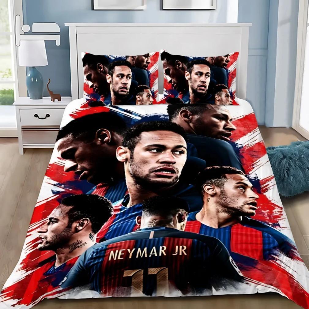Football Star Neymars Bedding Set Football Star High Definition Printing Duvet Cover Pillowcase Single Double Large Size