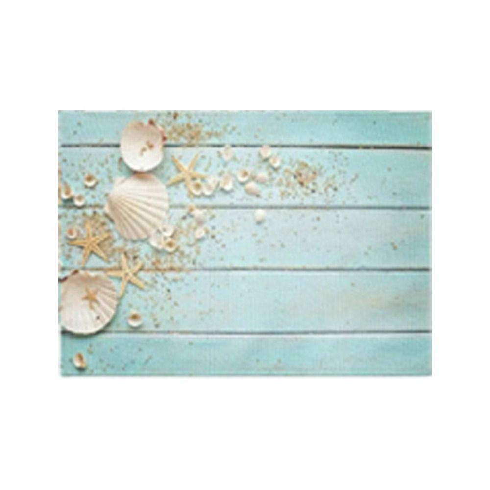 Seashells Linen Placemat Anti Slip Tableware Pad Summer Beach Placemat Table Decoration