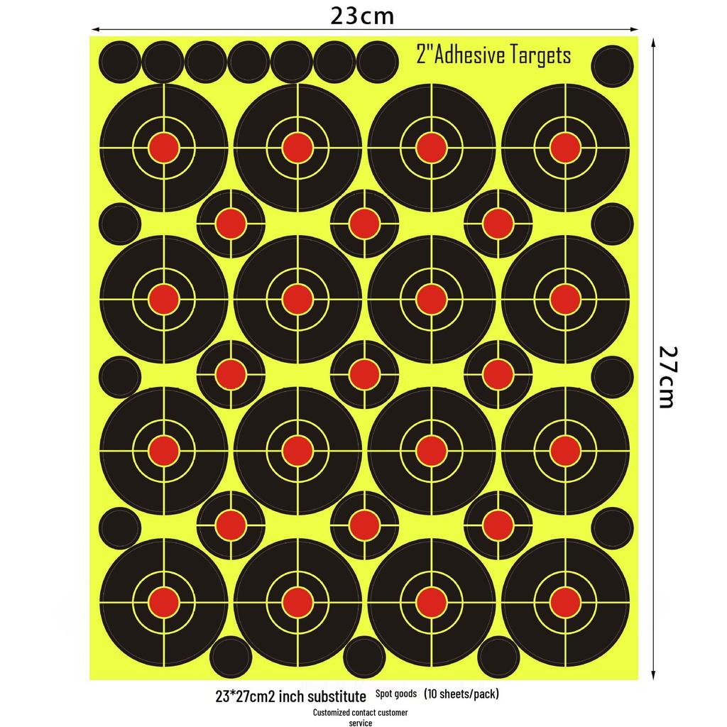 2" Yellow Splatter Adhesive Target Stickers for Shooting Practice