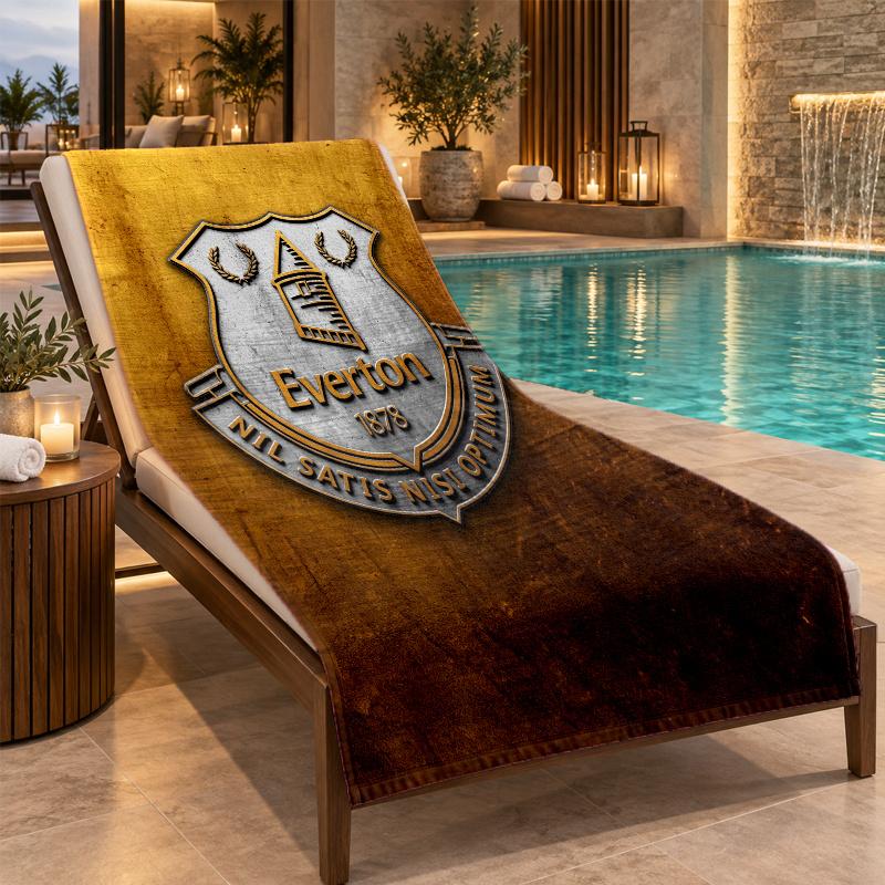 Beach Towel with Everton FC Design, Quick Dry Lightweight Towel for Swimming Pool Travel