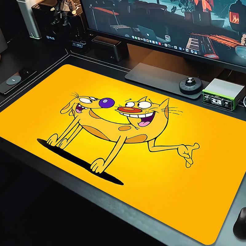 CatDog Print  Cushion Non-slip Laptop Tablet Big Mousepad XXL Mat Mini PC Playmat With Lock edge