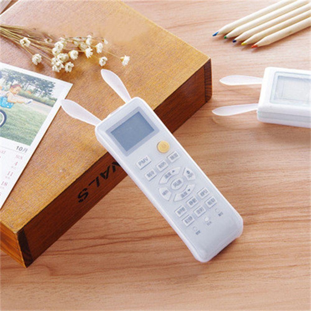 Чехол для пульта управления в виде кроличьих ушек, силиконовый, прозрачный, чехол для пульта управления телевизором, светящийся, пылезащитный чехол для хранения для кондиционера